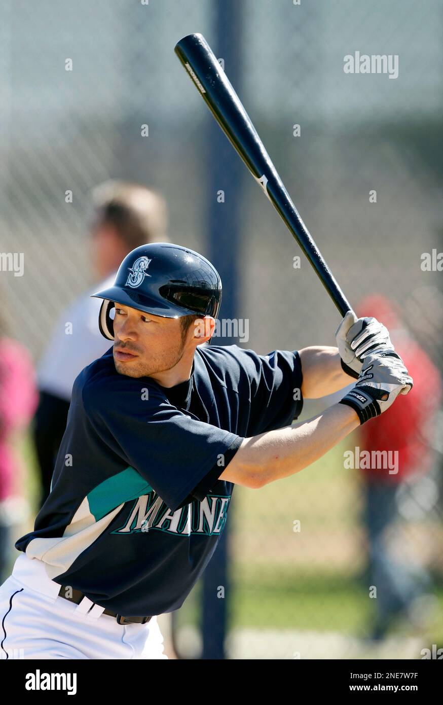 Ichiro Rookie Spring Training Seattle Mariners right fielder Ichiro Suzuki bats during a spring ...