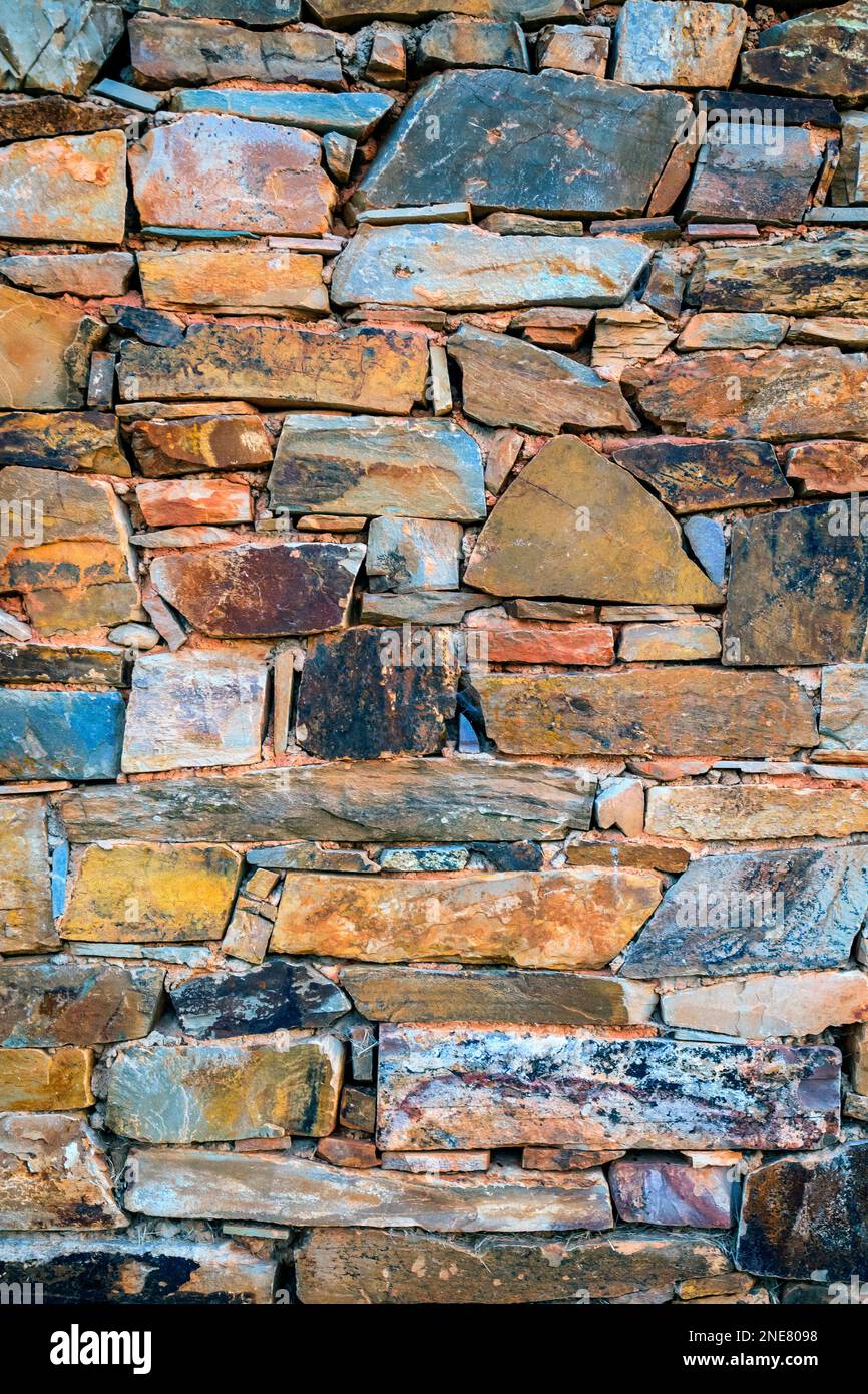 Natural Stone Wall Textured Background Stock Photo