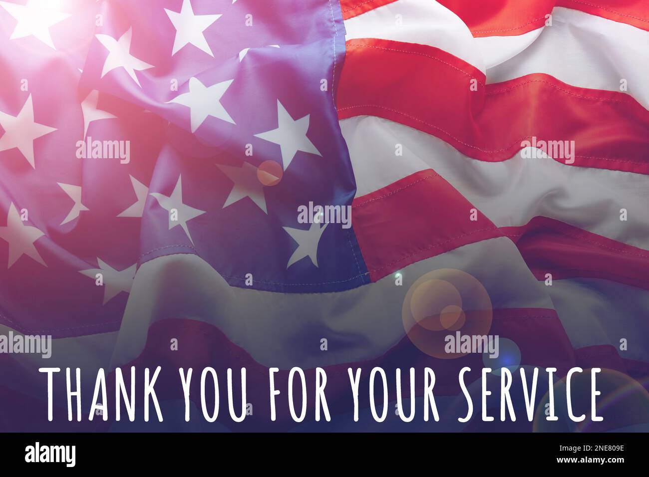 American flag as background and text THANK YOU FOR YOUR SERVICE ...