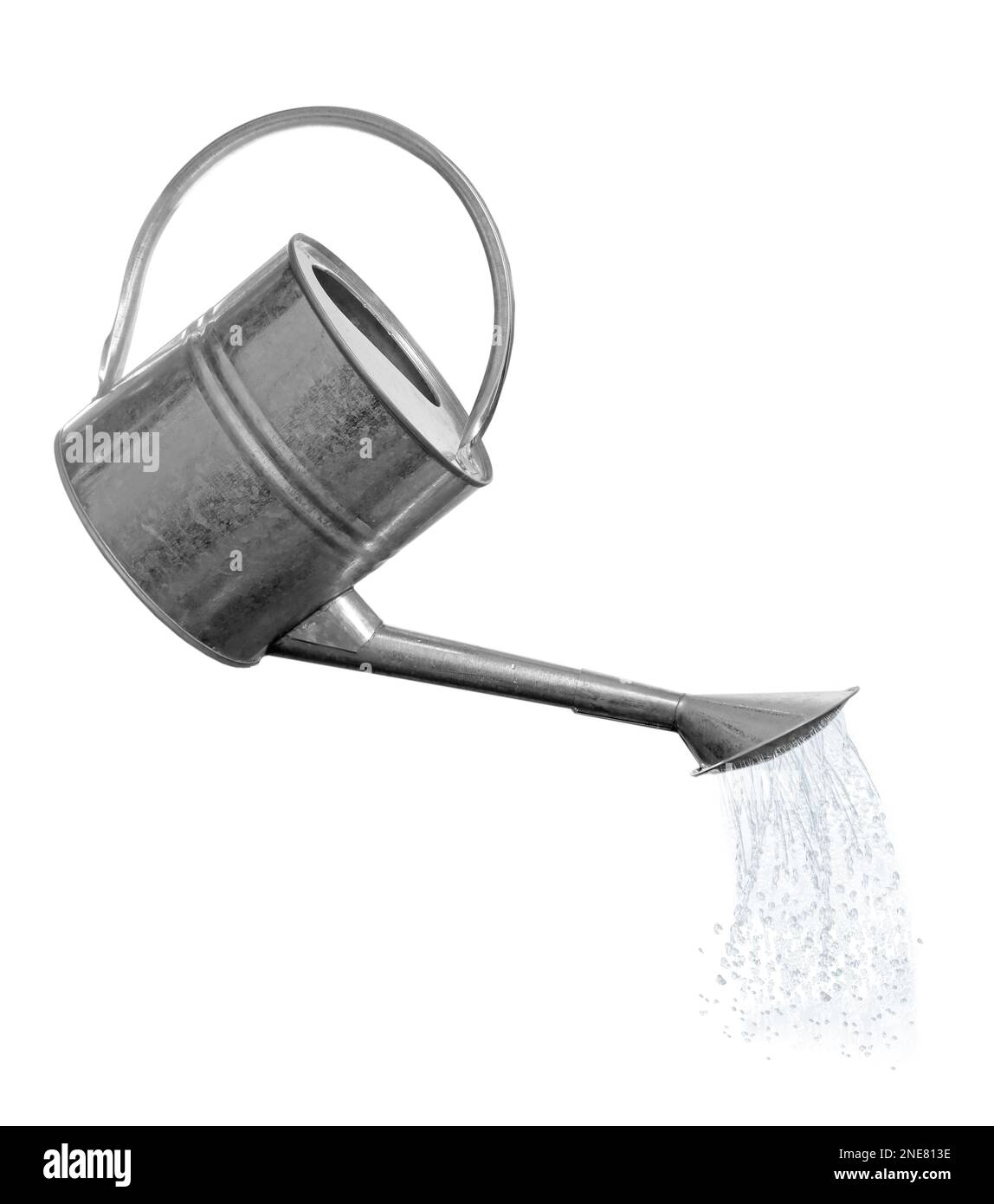 Pouring liquid from watering can on white background Stock Photo Alamy