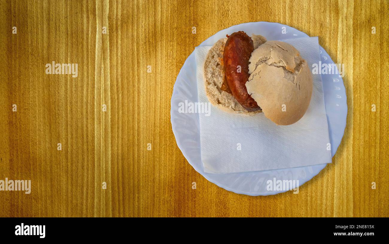 Sandwich of Spanish Chorizo Spanish Typical Tapa Stock Photo - Alamy