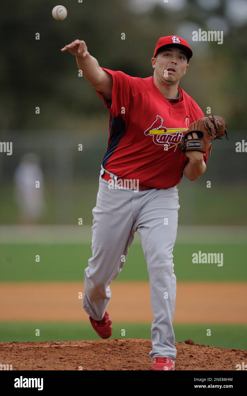 St. Louis Cardinals pitcher Charlie Zink throws during spring training