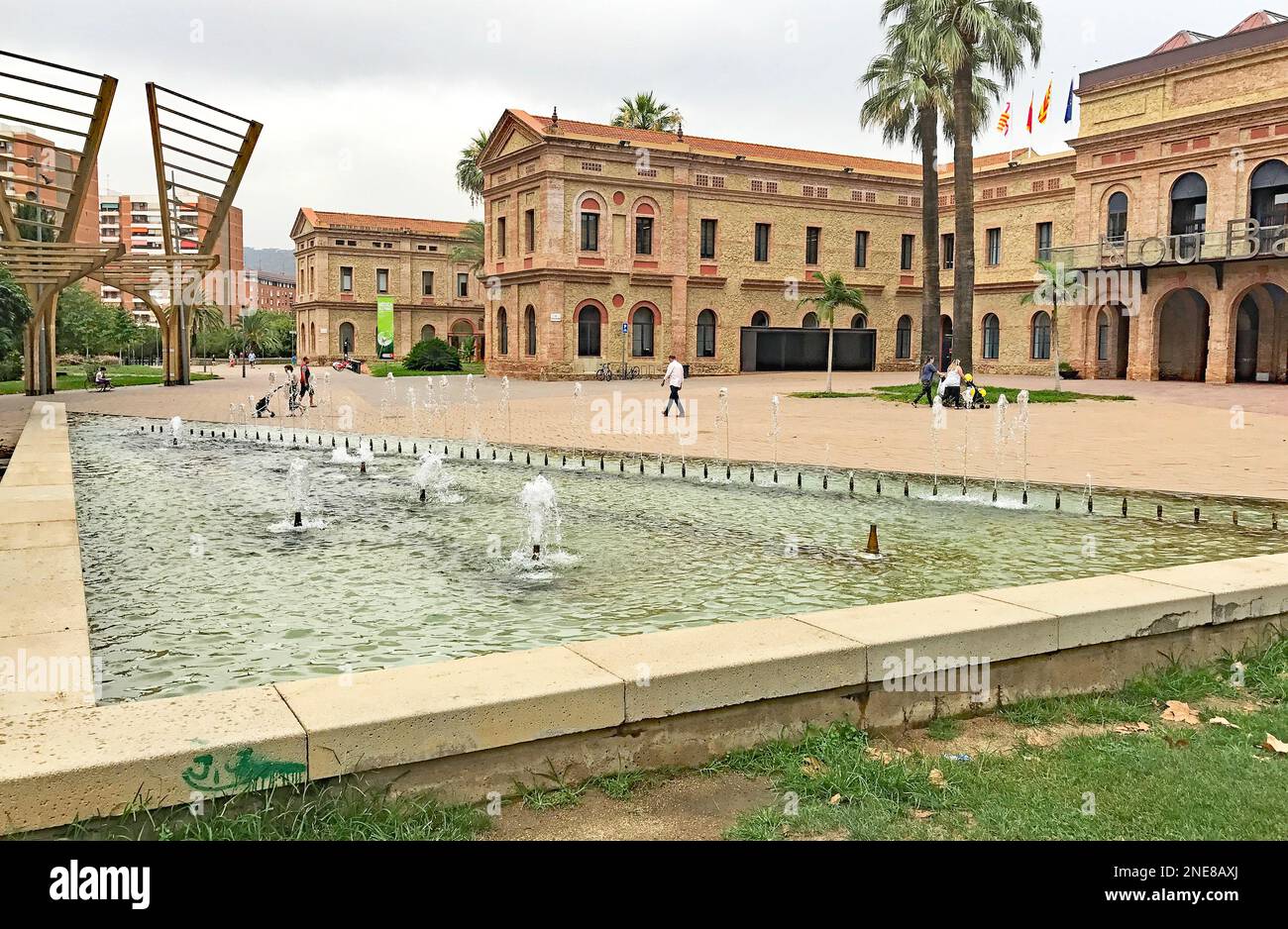 Ornamental sculptures in the gardens of Plaça de Ca N'Enseya in Nou