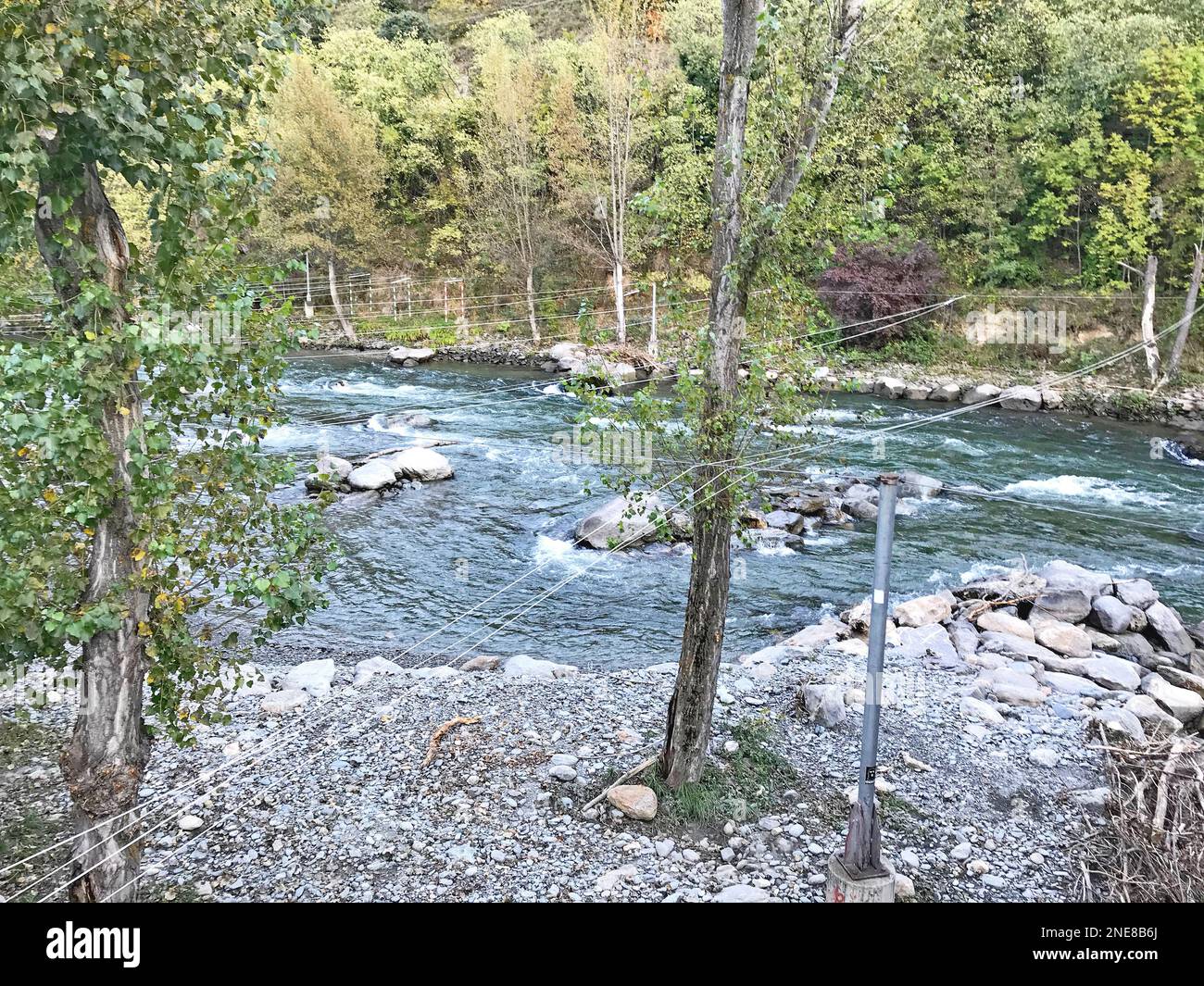 Noguera Pallaressa river in Llavorsi, Lleida, Catalunya, Spain, Europe Stock Photo