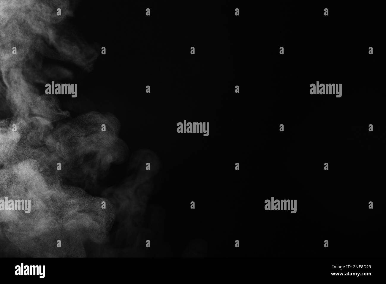 White steam rising on black background. Space for text Stock Photo Alamy