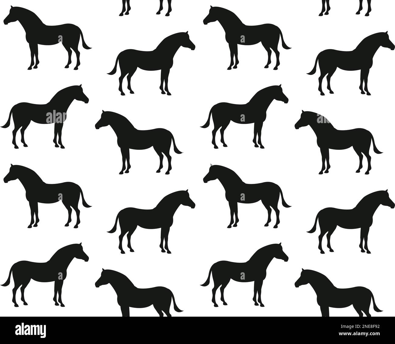 Vector seamless pattern of flat zebra silhouette isolated on white ...