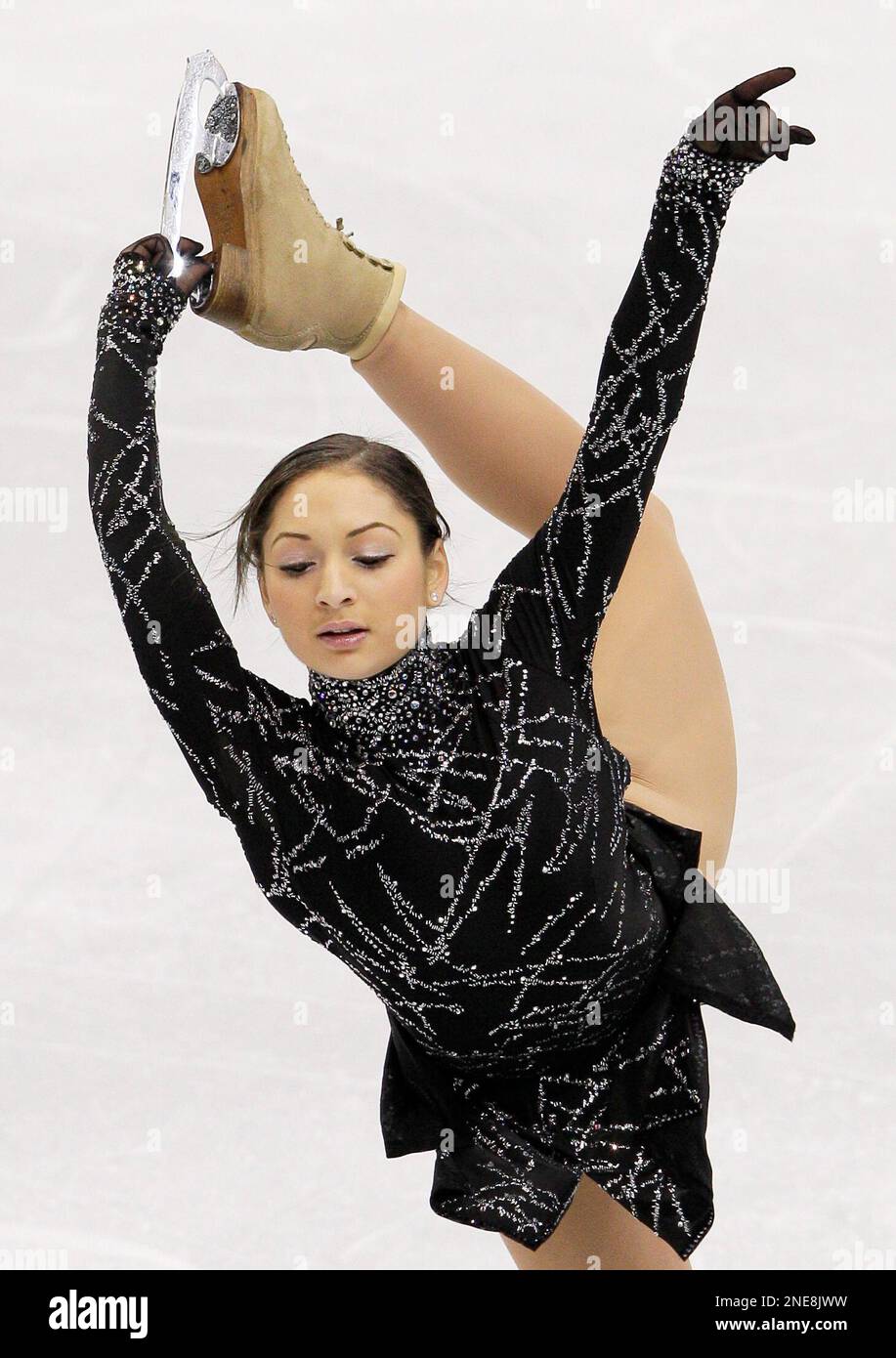 Elene Gedevanishvili performs her short program during the