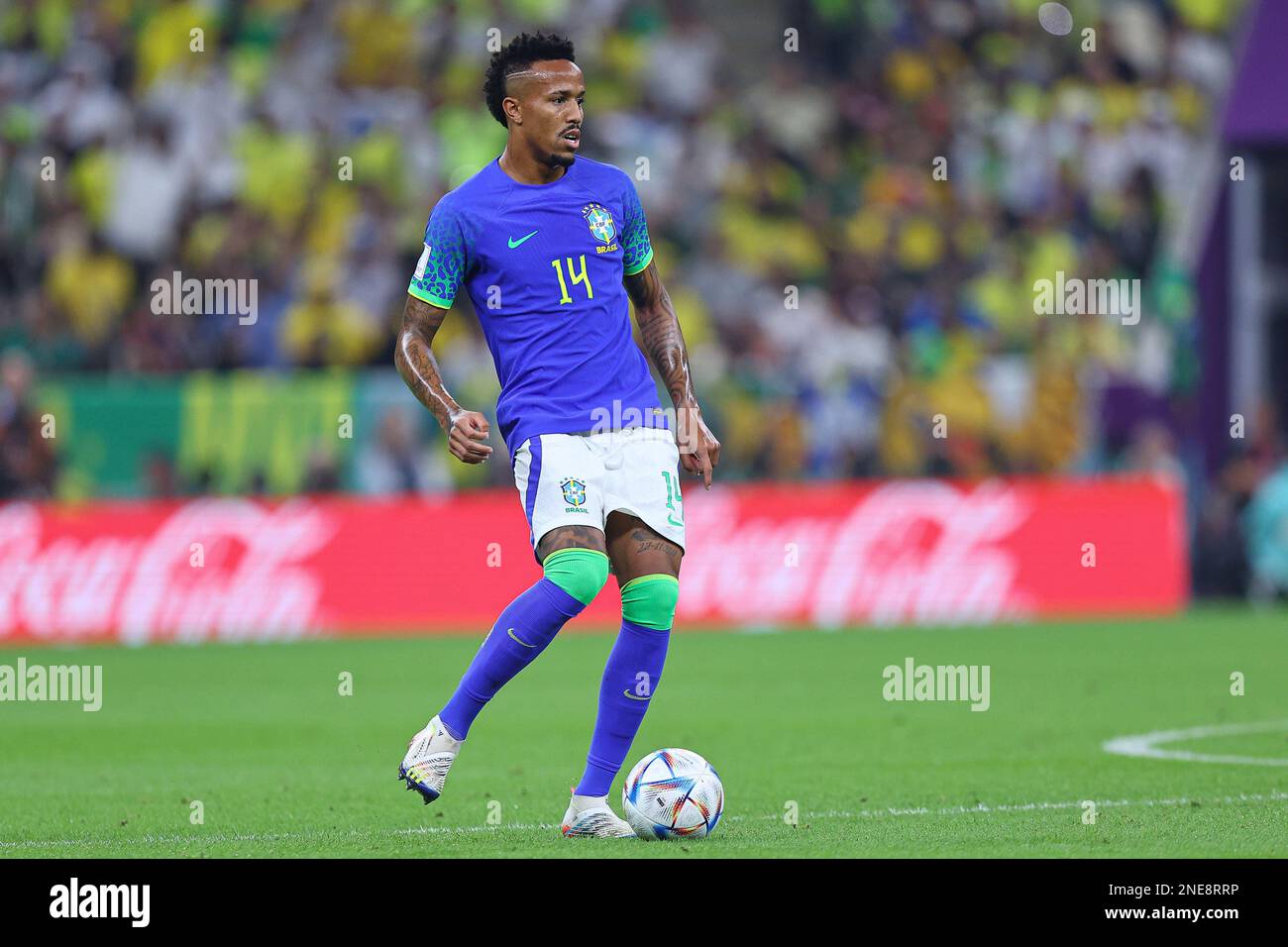 LUSAIL CITY, QATAR - DECEMBER 02: Eder Militao  during the FIFA World Cup Qatar 2022 Group G match between Cameroon and Brazil at Lusail Stadium on December 02, 2022 in Lusail City, Qatar. (Photo by MB Media) Stock Photo