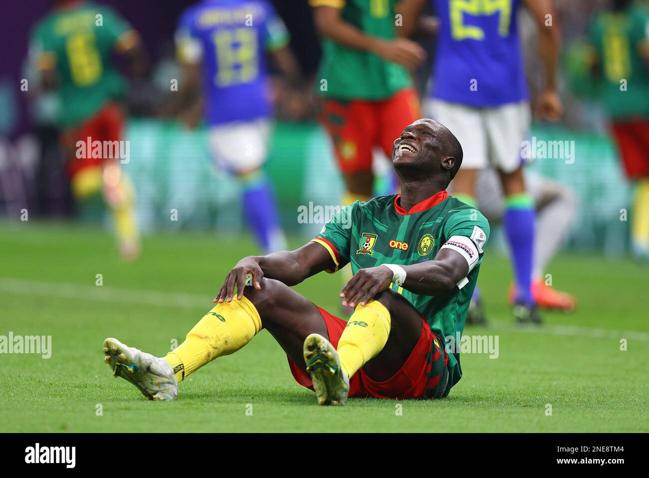LUSAIL CITY, QATAR - DECEMBER 02: Vincent Aboubakar  during the FIFA World Cup Qatar 2022 Group G match between Cameroon and Brazil at Lusail Stadium on December 02, 2022 in Lusail City, Qatar. (Photo by MB Media) Stock Photo