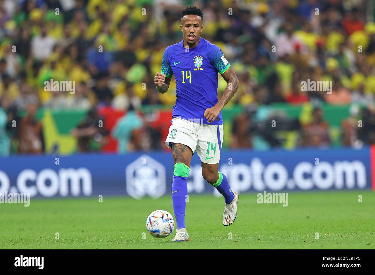 LUSAIL CITY, QATAR - DECEMBER 02: Eder Militao  during the FIFA World Cup Qatar 2022 Group G match between Cameroon and Brazil at Lusail Stadium on December 02, 2022 in Lusail City, Qatar. (Photo by MB Media) Stock Photo