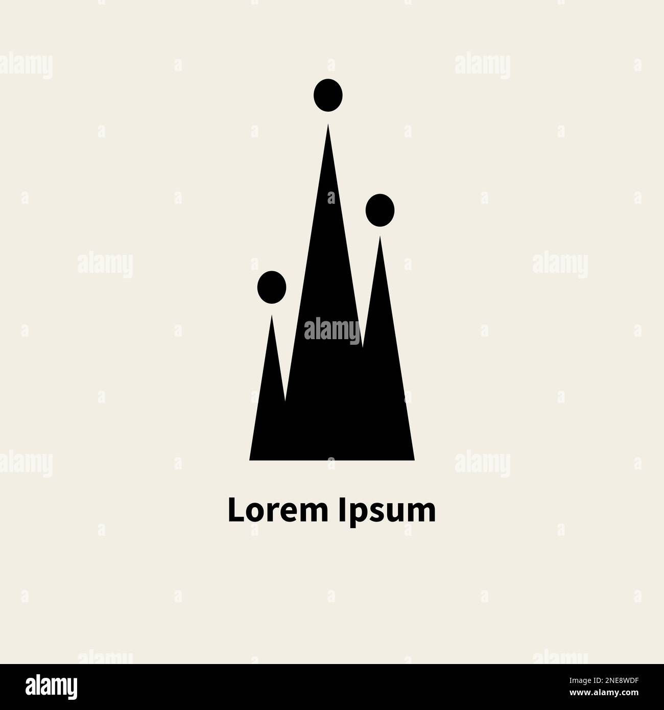 Crown logo, teamwork, working group, friendship icon. Recruitment