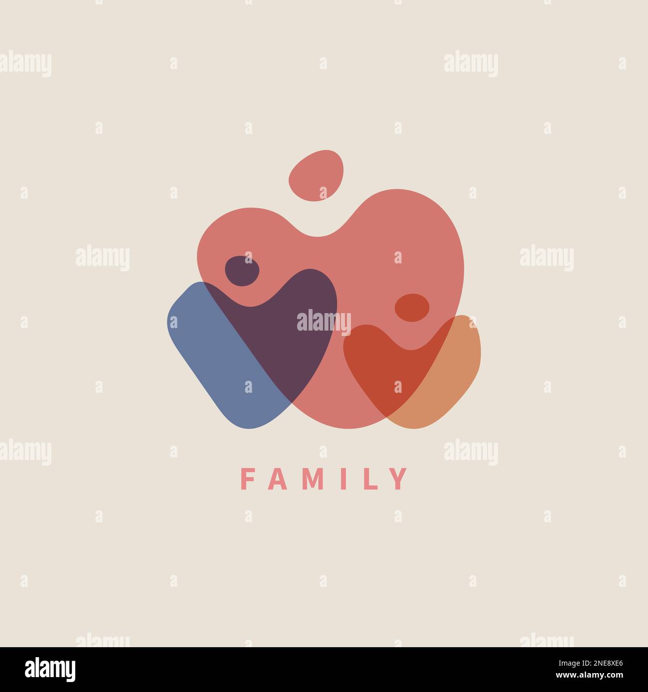 Family logo in shape of heart. Father, mother and baby. Family icon ...
