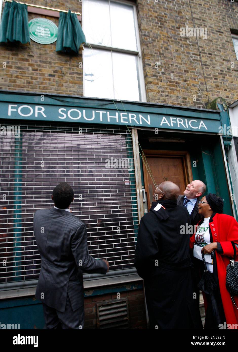 A plaque to the African National Congress (ANC) is seen as it is