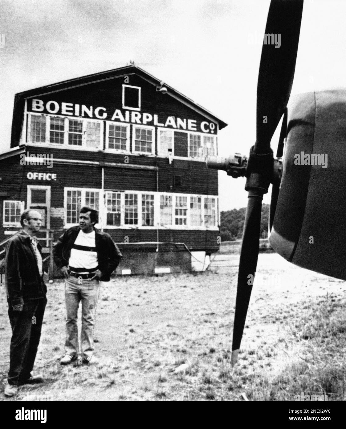Standing before Boeing?s original building being restored for new