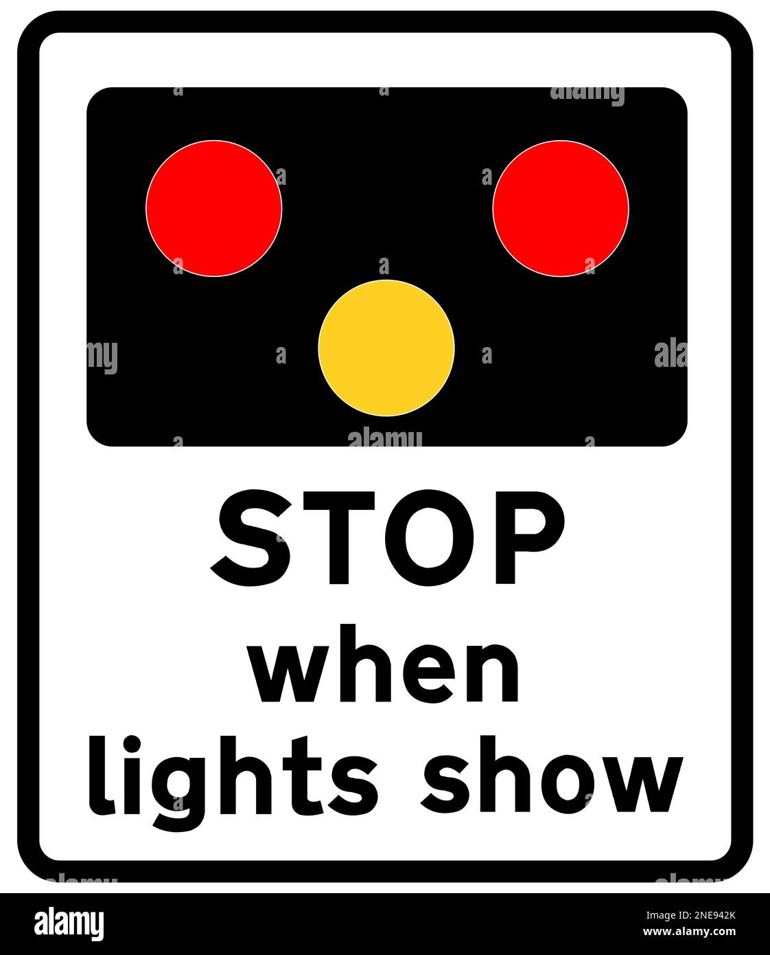 Stop when ligths show British road sign Stock Photo