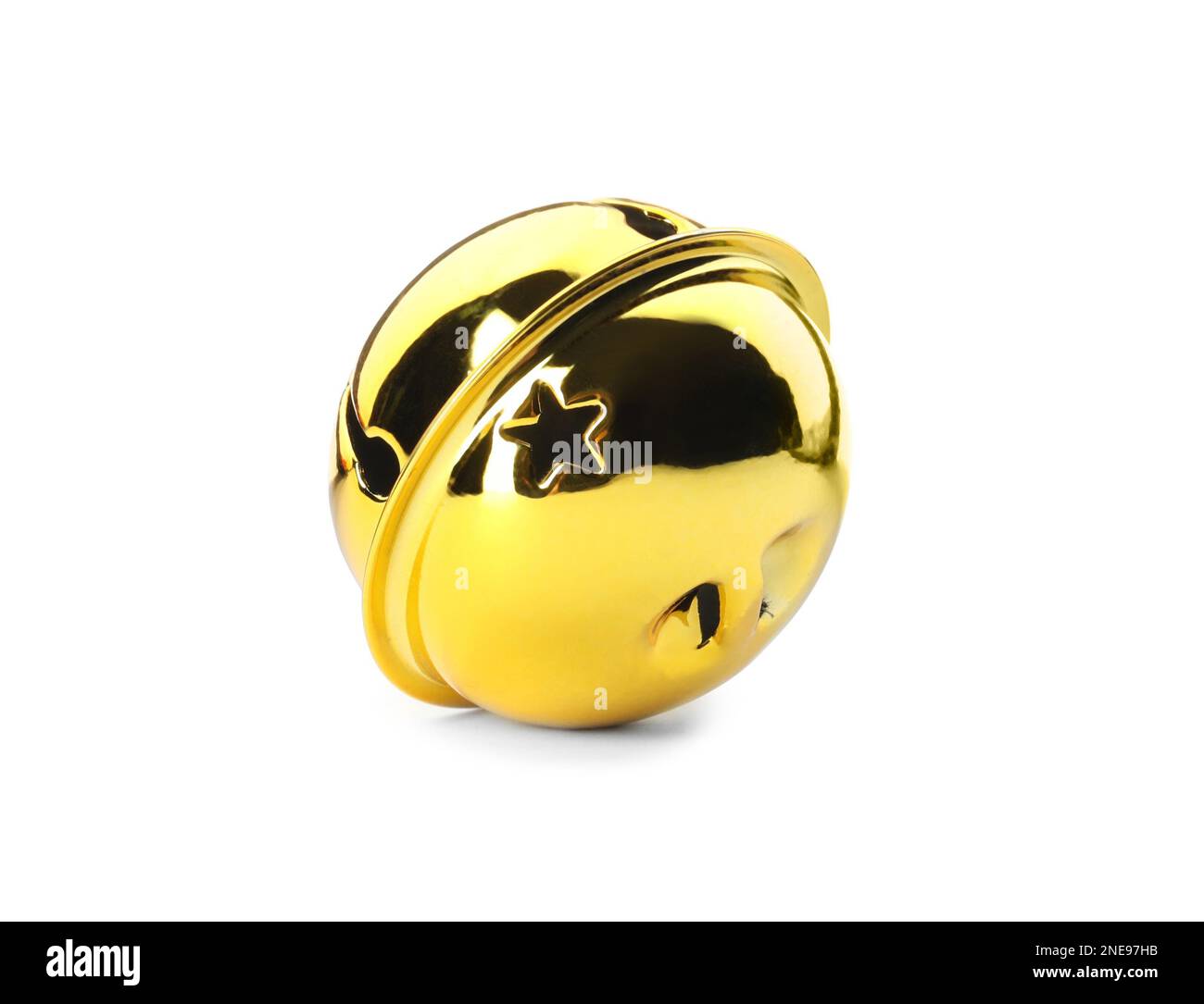 Shiny golden sleigh bell isolated on white Stock Photo - Alamy