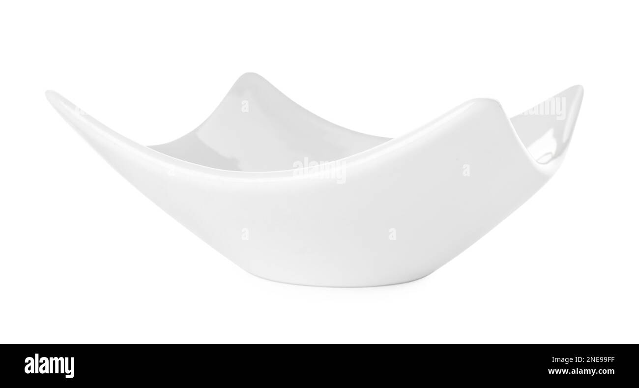 Empty clean ceramic bowl isolated on white Stock Photo Alamy