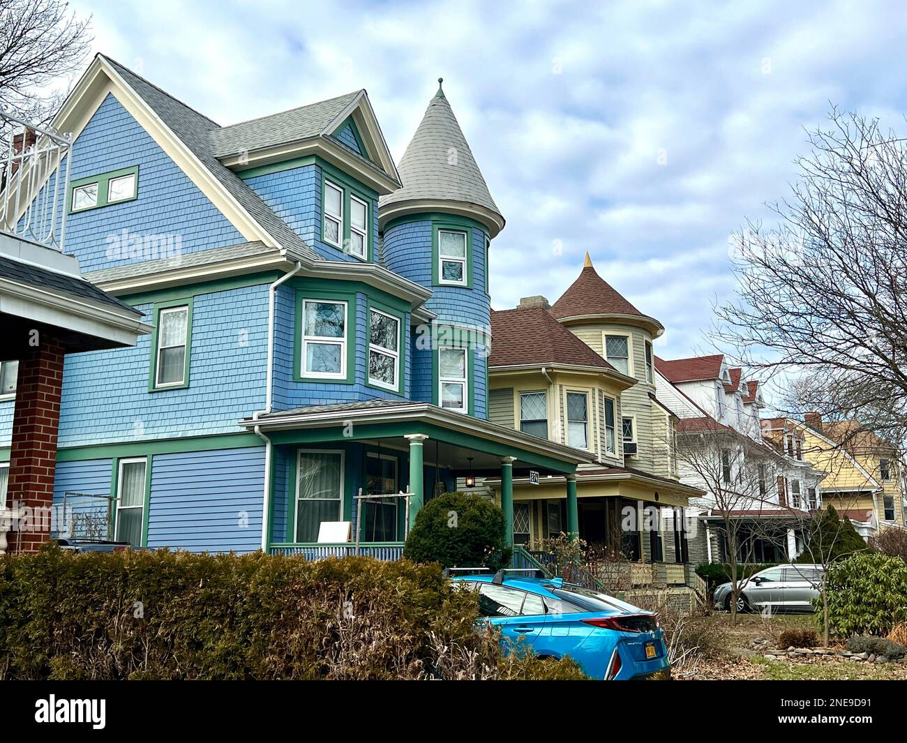 Victorian architecture in the residential Ditmas Park neighborhood of