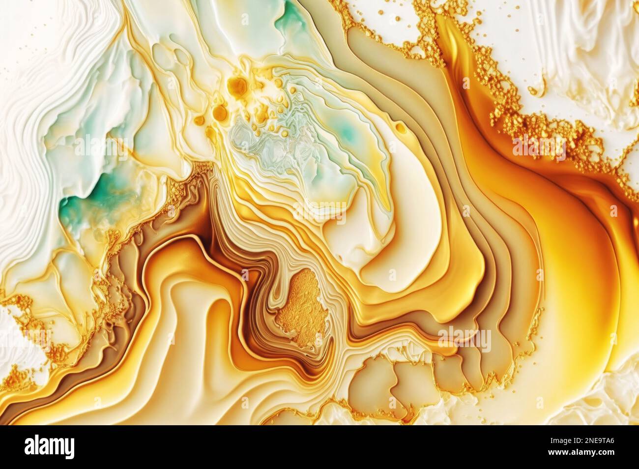 luxury white gold abstract art , resin alcohol ink abstract background