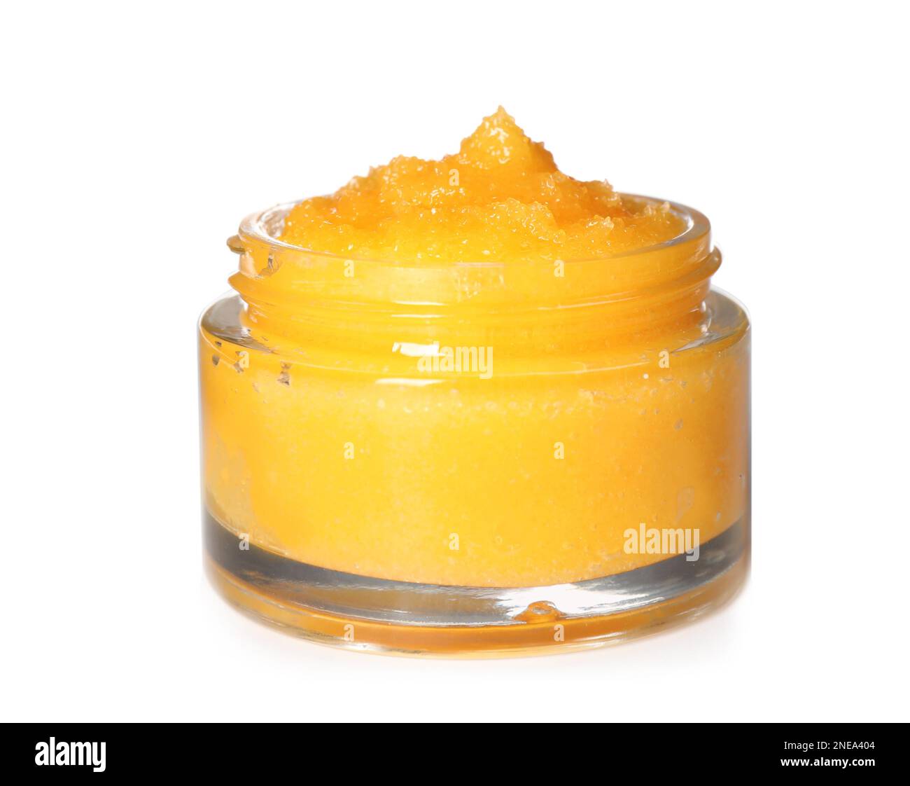 Body scrub in jar isolated on white Stock Photo Alamy