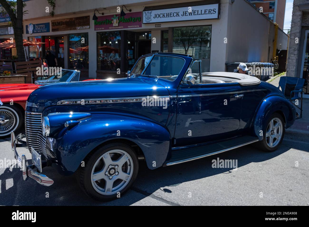 Burlington,ON,Canada July 9, 2022 Blue General Motors 1941 Hot rod in