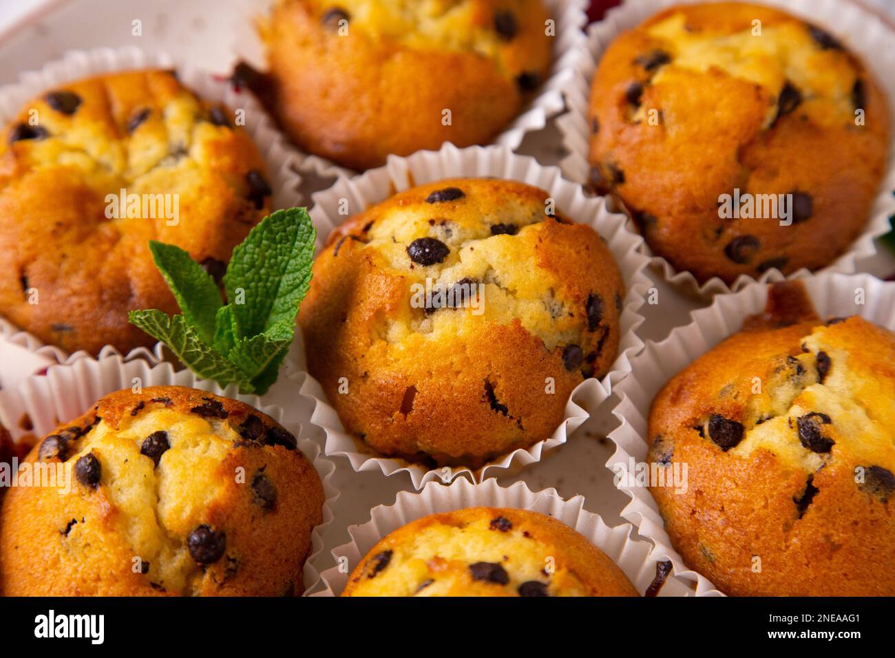 Chocolate chips muffin made in a German patisserie Stock Photo - Alamy