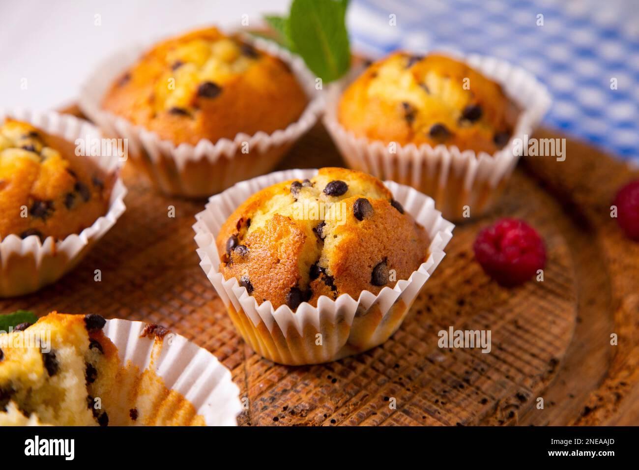 Chocolate chips muffin made in a German patisserie Stock Photo - Alamy