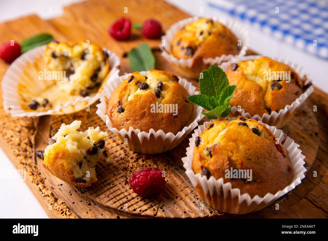 Chocolate chips muffin made in a German patisserie Stock Photo - Alamy