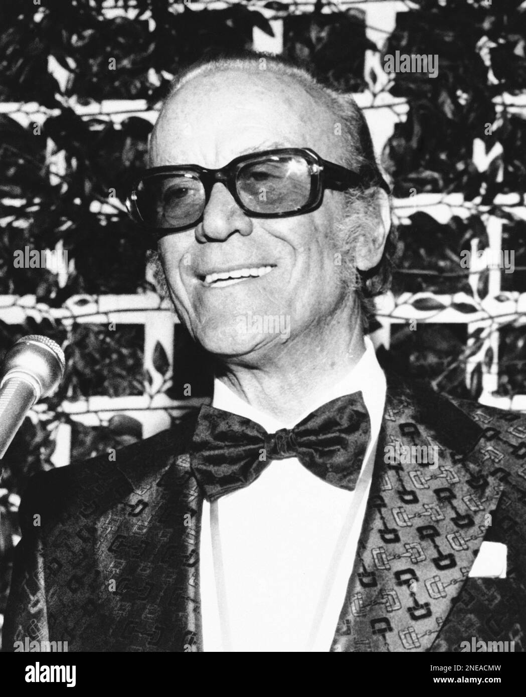 Fashion Designer Aldo Gucci in 1977. (AP Photo Stock Photo Alamy