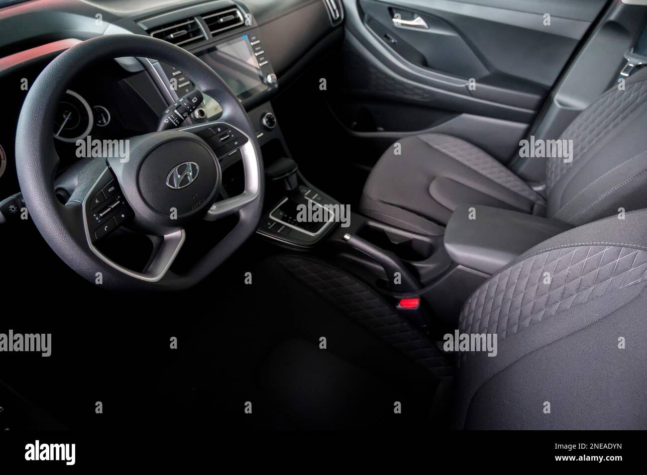 ROSTOVONDON, RUSSIA AUGUST 07, 2021Hyundai Creta, steering wheel