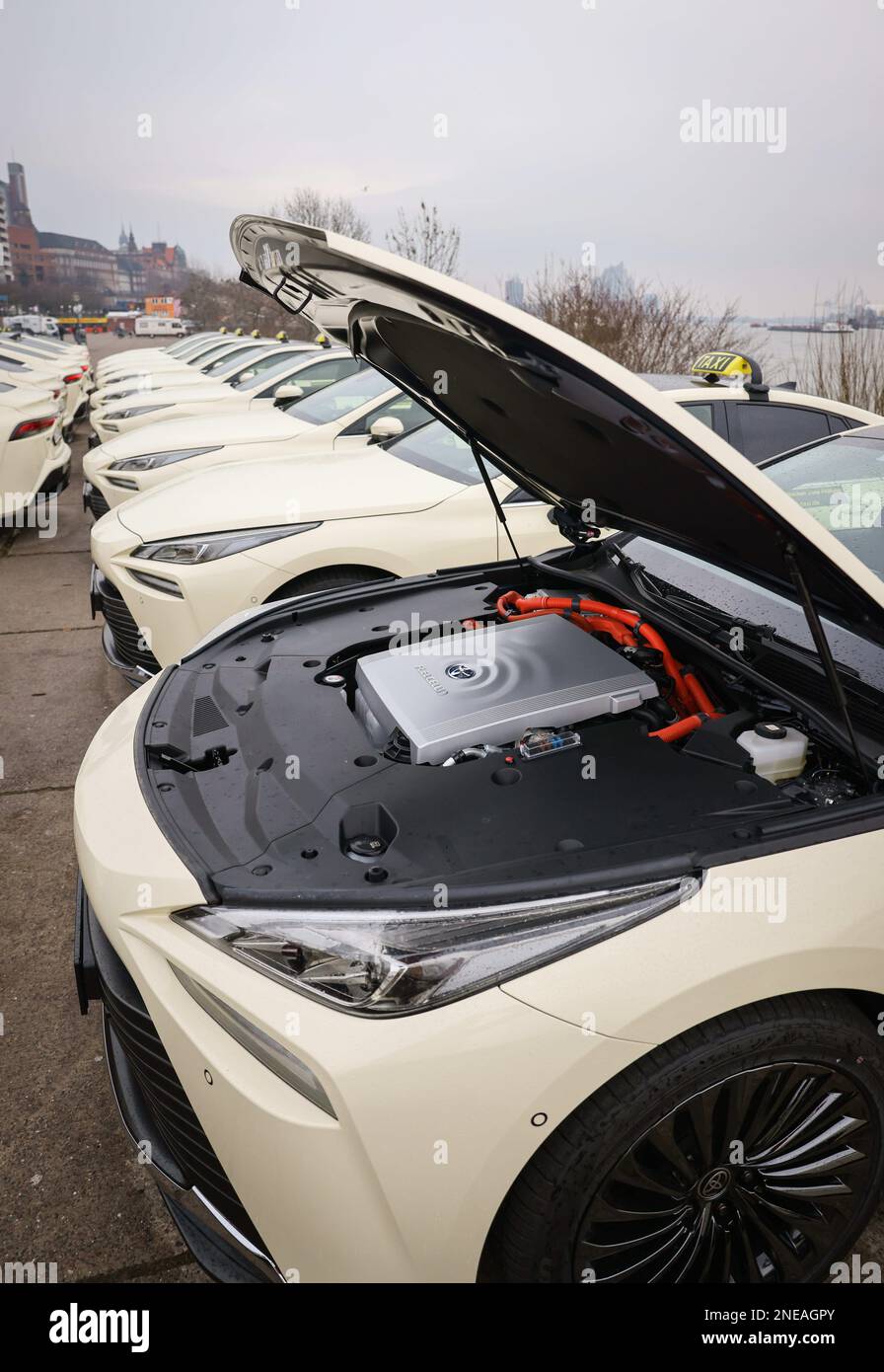 Hamburg, Germany. 16th Feb, 2023. The fuel cell in a hydrogen cab