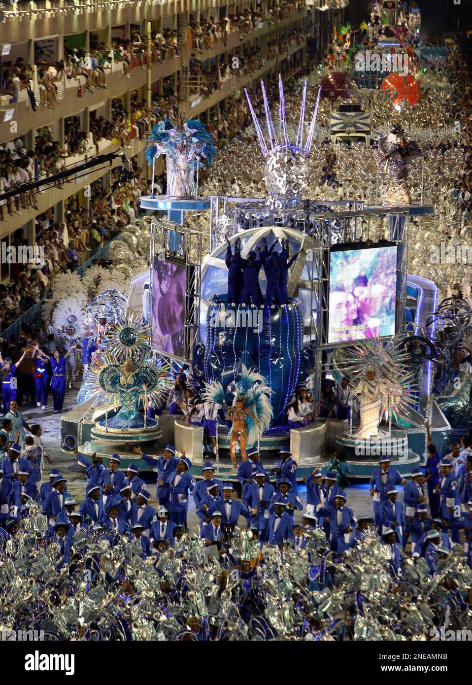 Members of Portela samba school perform during a carnival parade at the ...