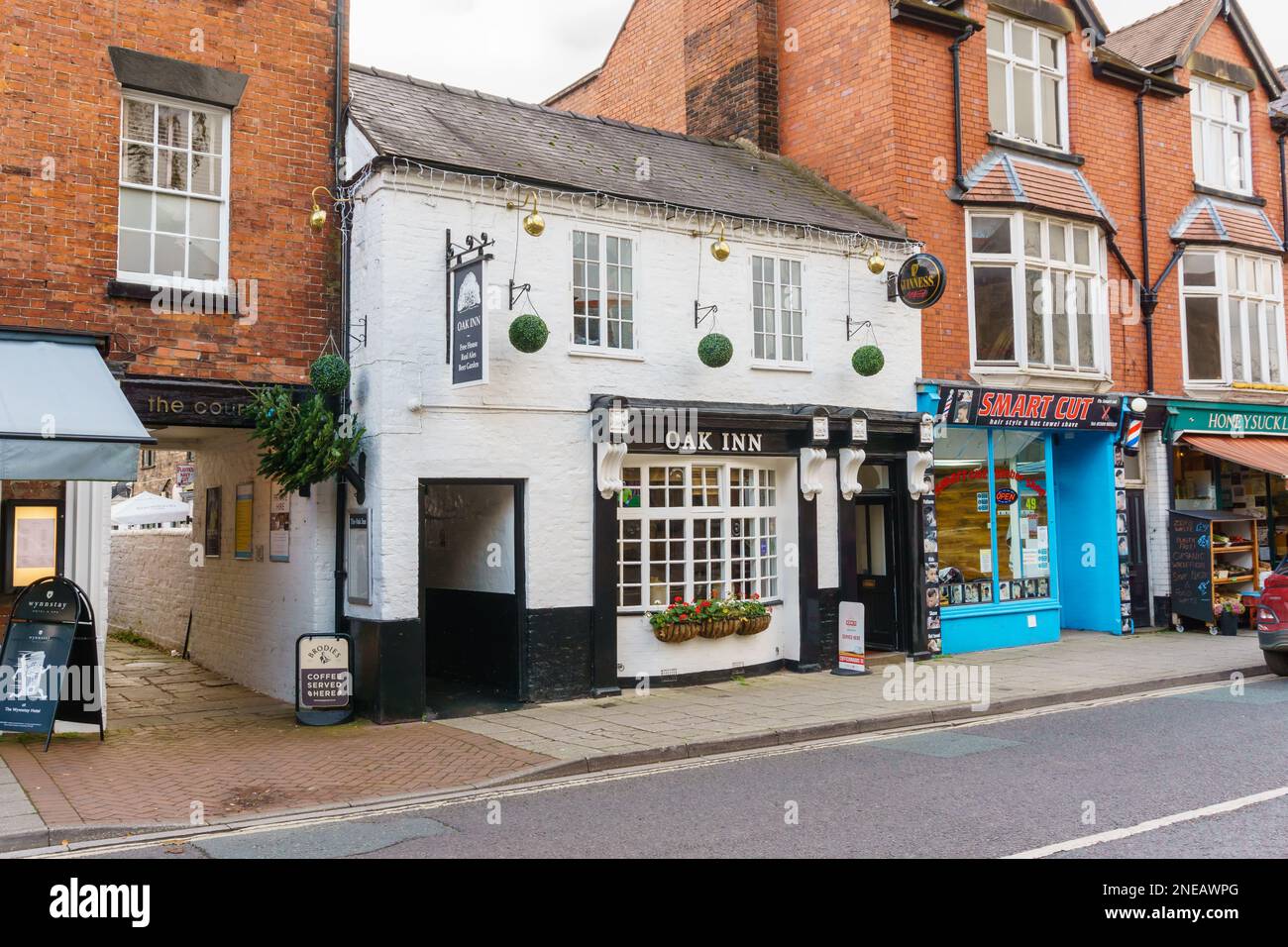 The Oak Inn an historic 18th century pub or tavern in the centre of Oswestry North Shropshire England Stock Photo