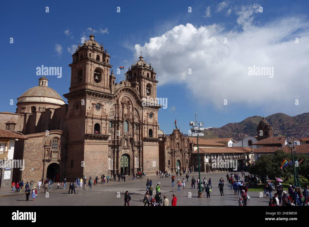 Cathedral Basilica in the Plaza de Armas, the main square in Cusco Stock Photo