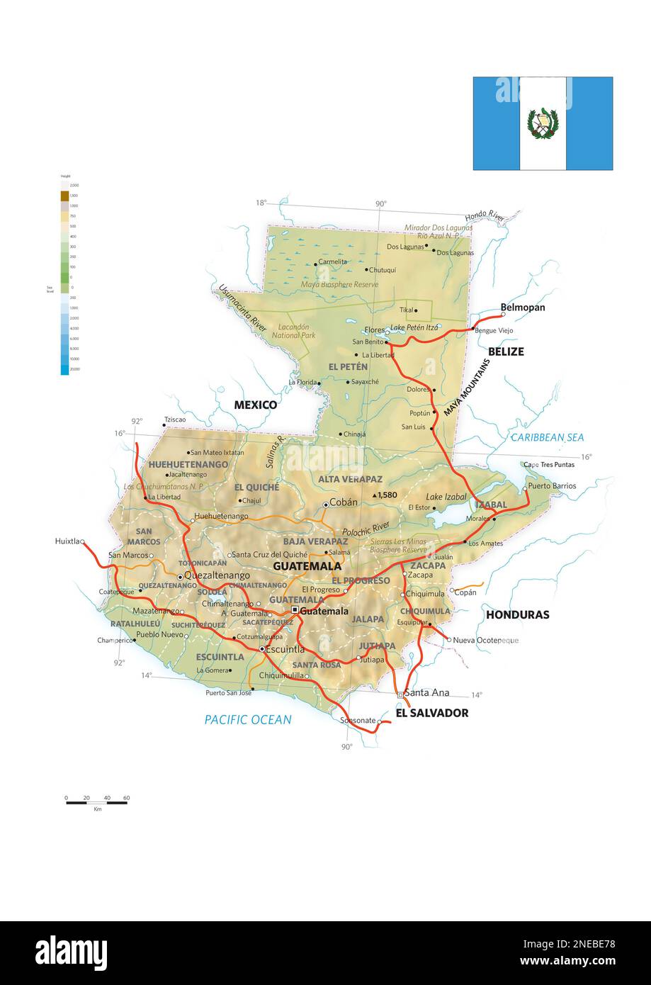 Political Map Of Guatemala Physical And Political Map Of Guatemala Encapsulated Postscript File Eps 2480x3507 2NEBE78 