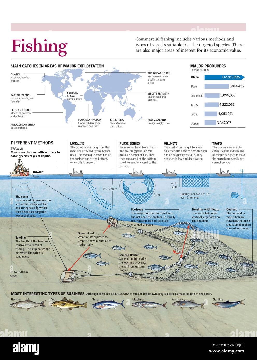 Infographics Of The Main Methods Of Commercial Fishing With World Map infographics-of-the-main-methods-of-commercial-fishing-with-world-map