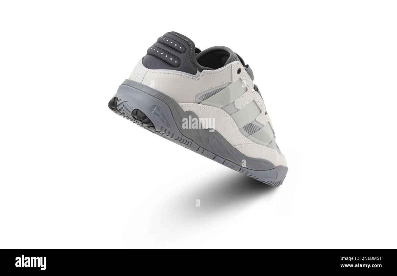 CHISINAU, MOLDOVA - FEBRUARY 12, 2023: Sneakers Adidas Niteball for sports, and for everyday wear in urban and office environments. Futuristic design Stock Photo