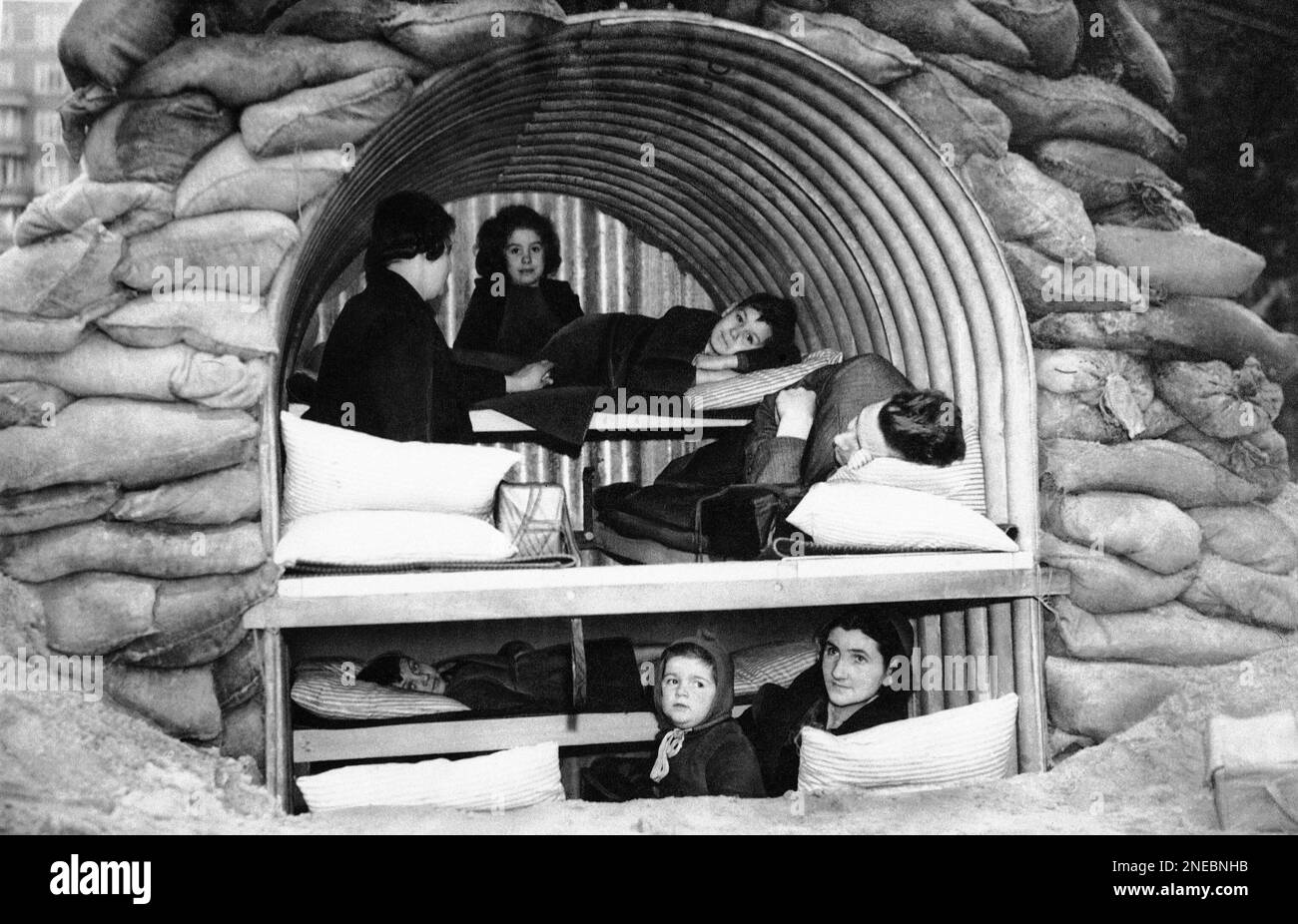 An Anderson shelter fitted with bunks to hold four adults and four
