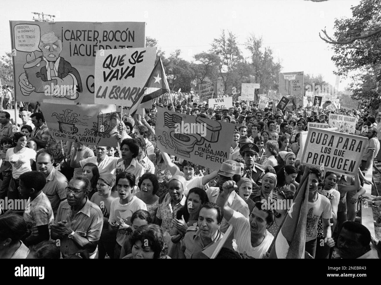 Cuban refugees stormed Peruvian Embassy, Havana in April 16, 1980