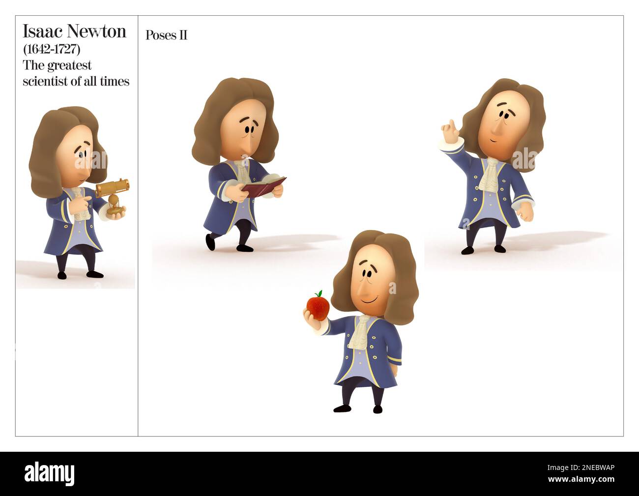 Postural pictures from the biography of isaac newton the most notable