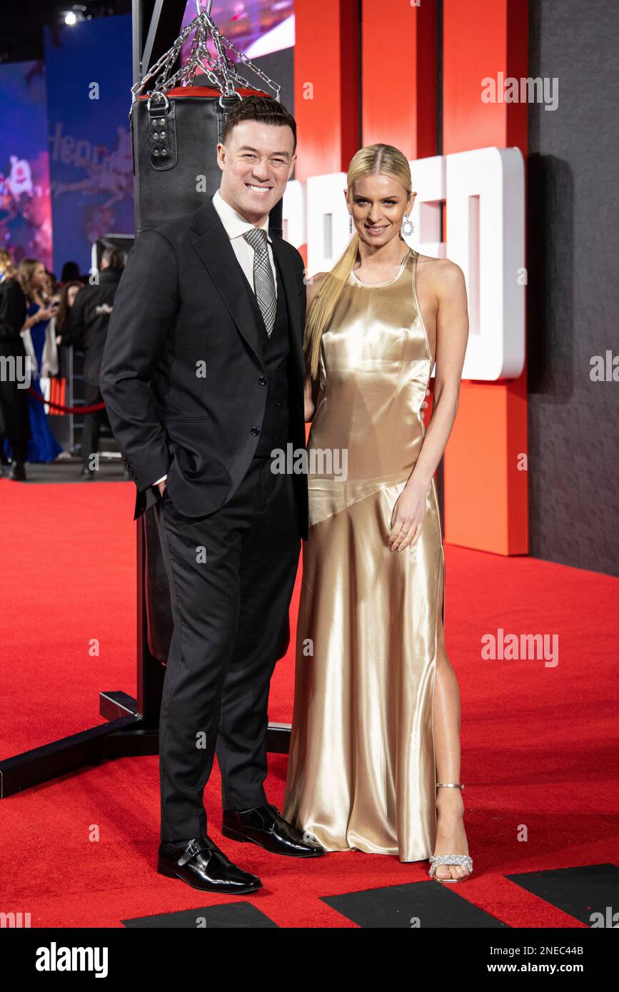 Kai Widdrington and Nadiya Bychkova pose for photographers upon arrival