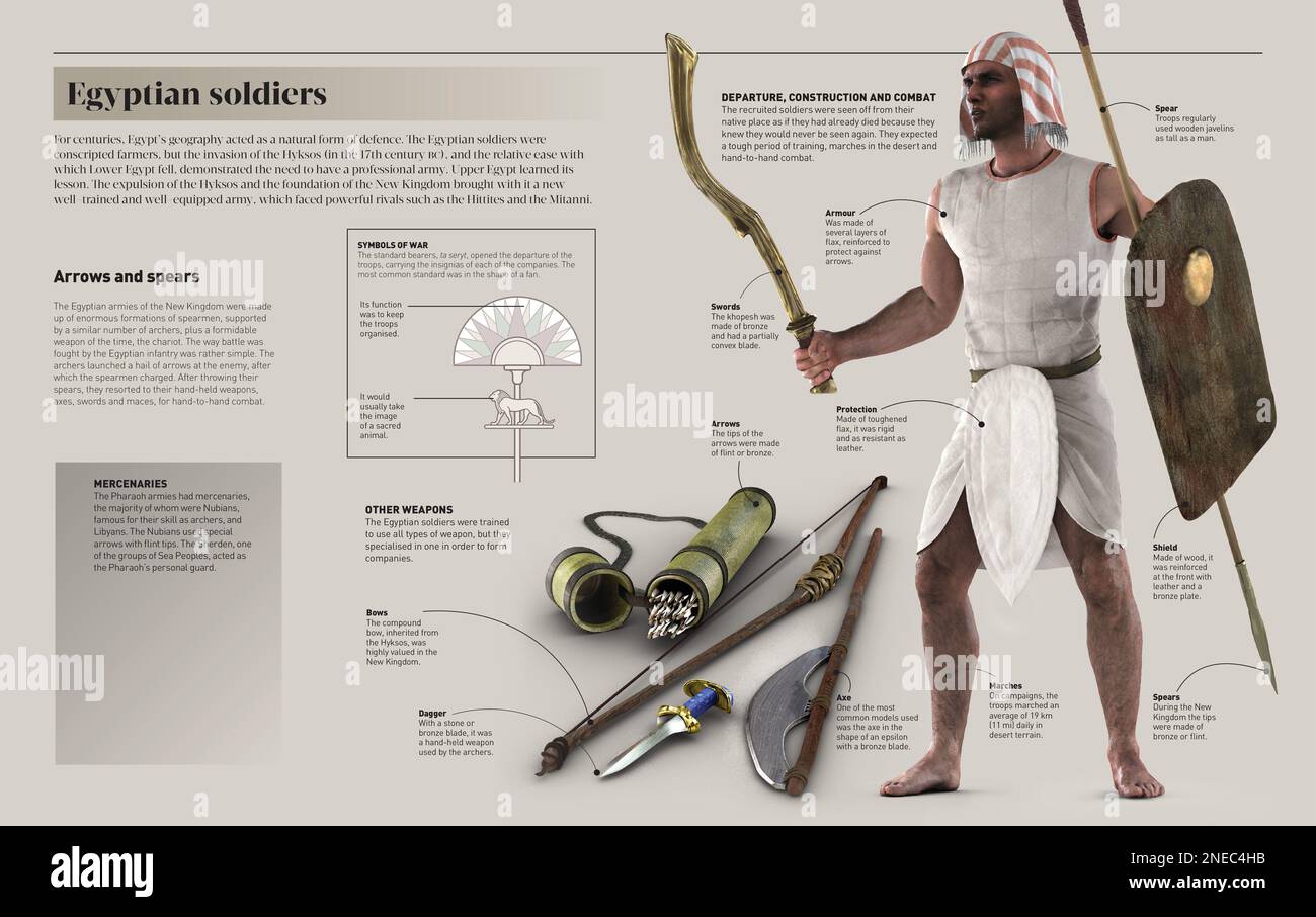 Infographic about weapons and war strategies that were used by soldiers