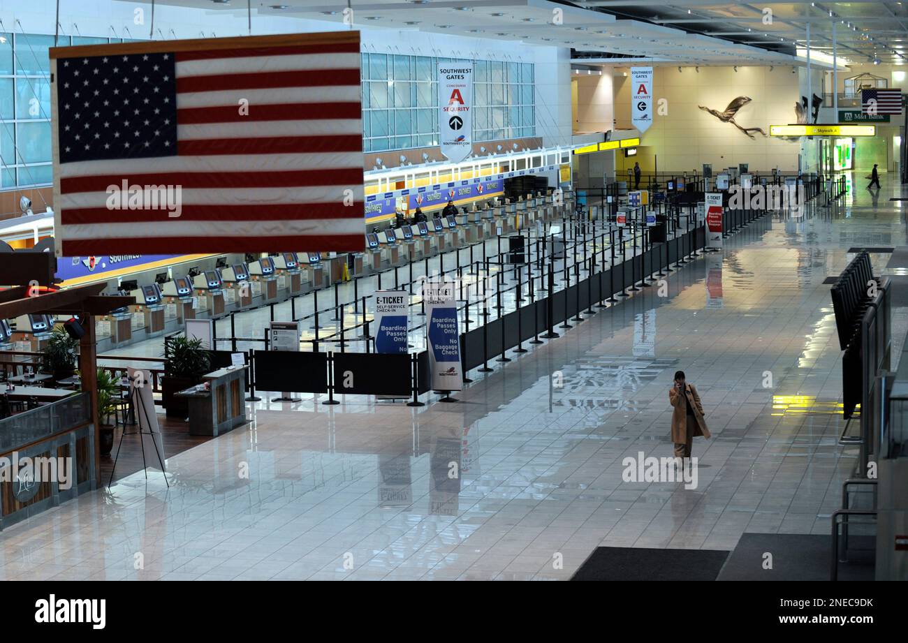 BWI Thurgood Marshall Airport appears nearly empty after most flights