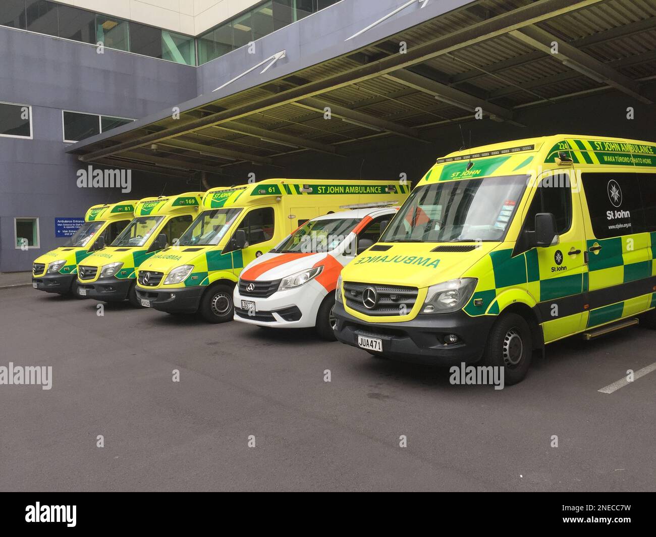 The St. John Ambulance vehicles at Auckland Hospital Stock Photo Alamy