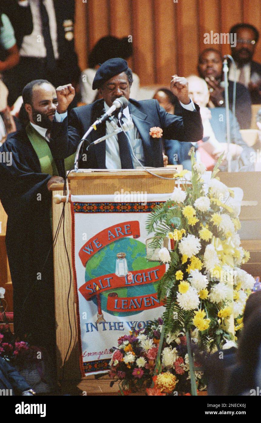 Bobby Seale, cofounder of the Black Panthers, gives the clench fist