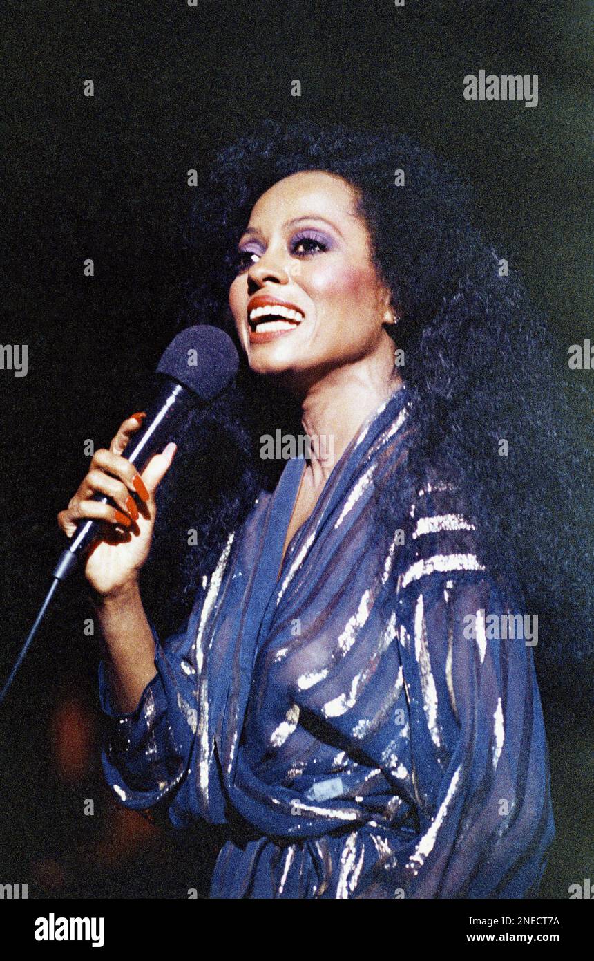 Diana Ross belts out a song for her fans during a concert at Radio City
