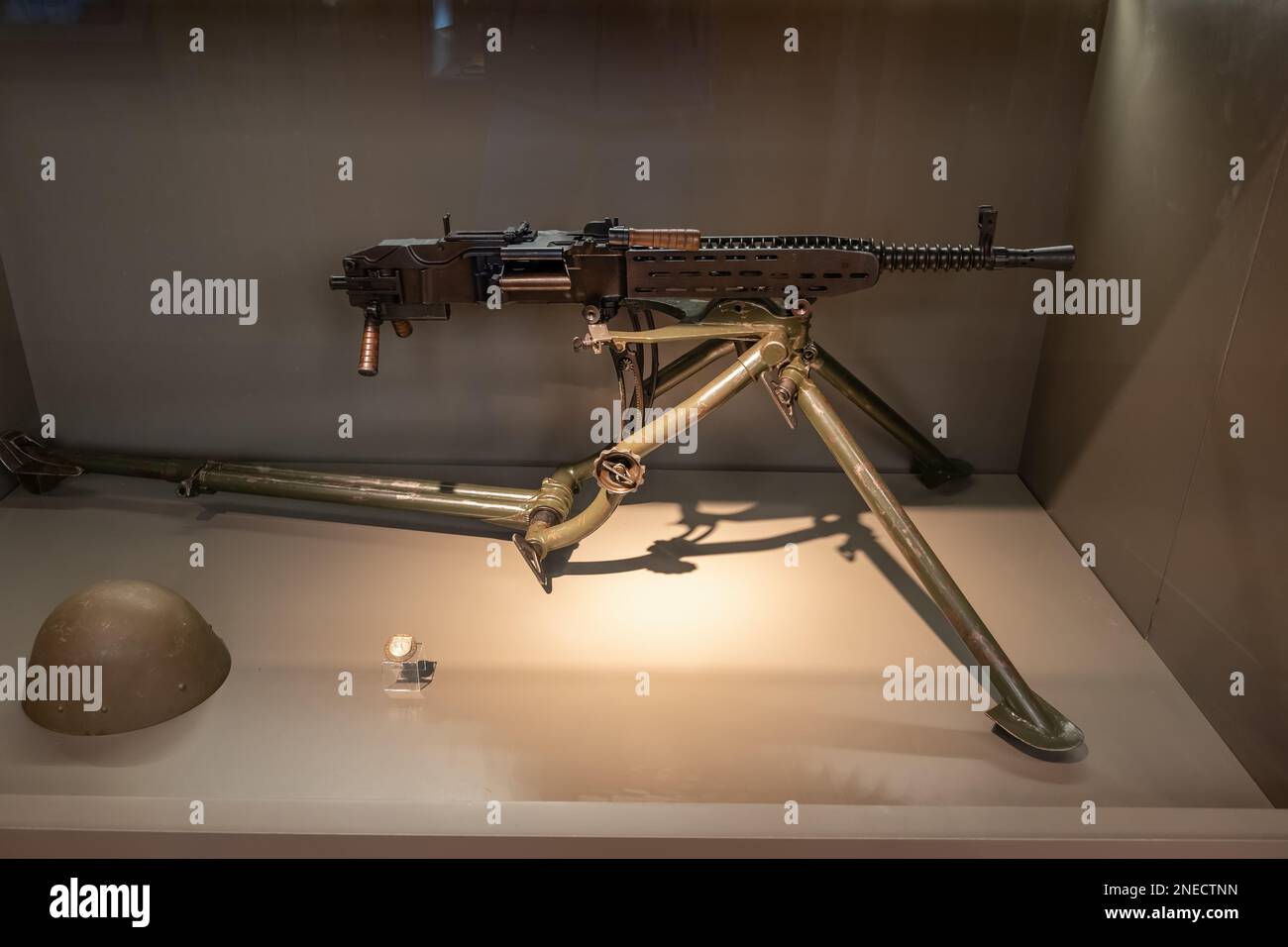 Heavy machine gun 7.92 mm model 37 (1938) of Czechoslovak army on display in Museum of the Second World War in Gdansk, Poland. Stock Photo