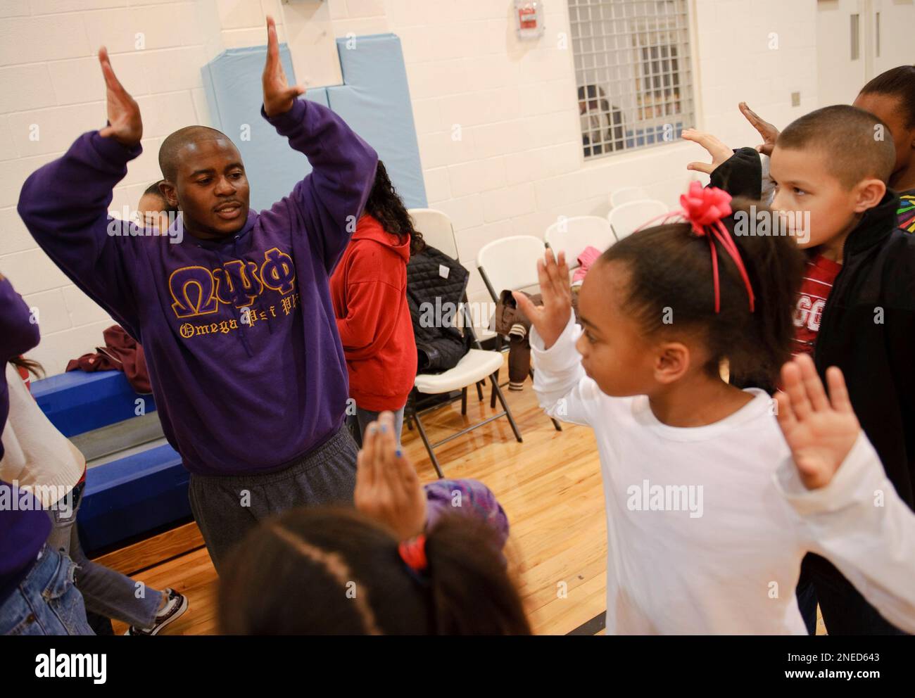 Marcus Kendrick of the Clark Atlanta Omega Psi Phi fraternity