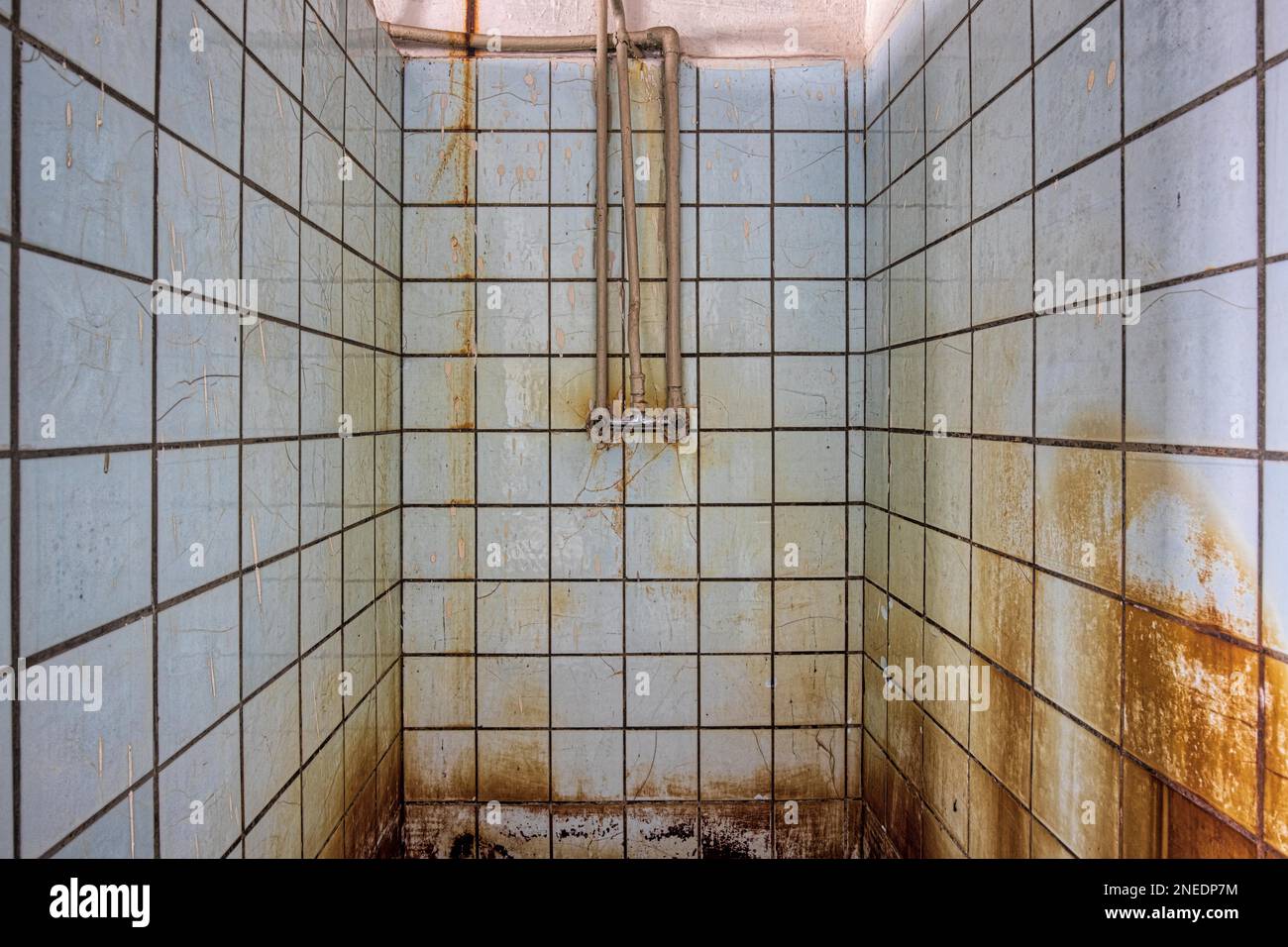 Old dirty shower Stock Photo Alamy