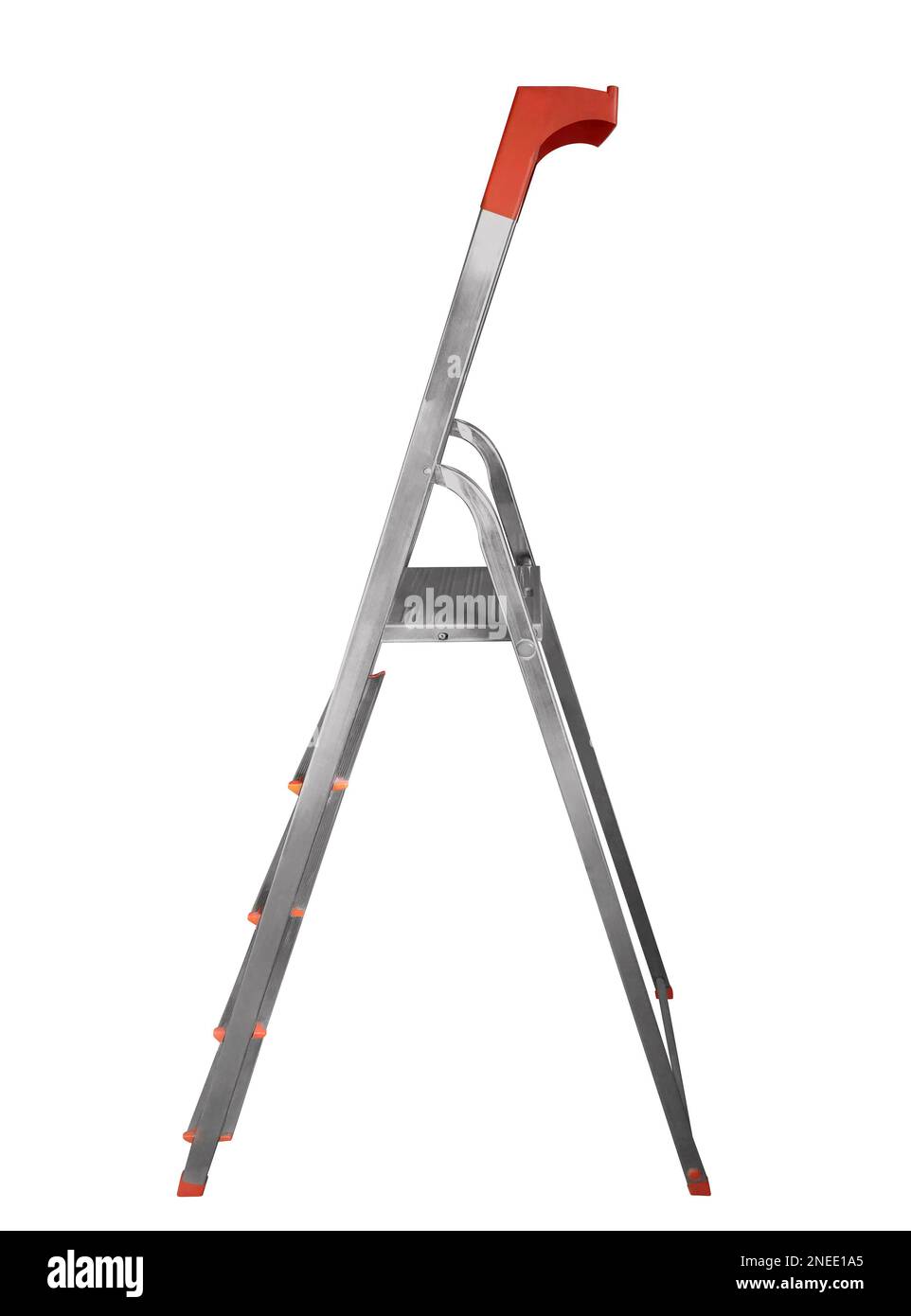 Folding ladder isolated on white. Clipping Path included. Stock Photo